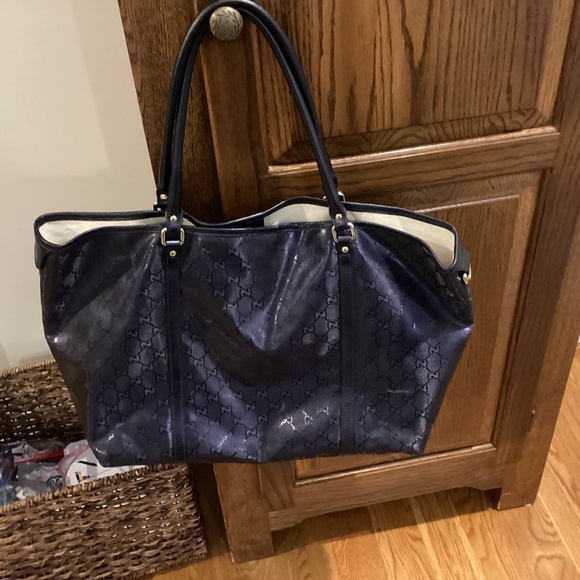 Gucci Metallic Blue Joy Tote - Picture 4 of 7